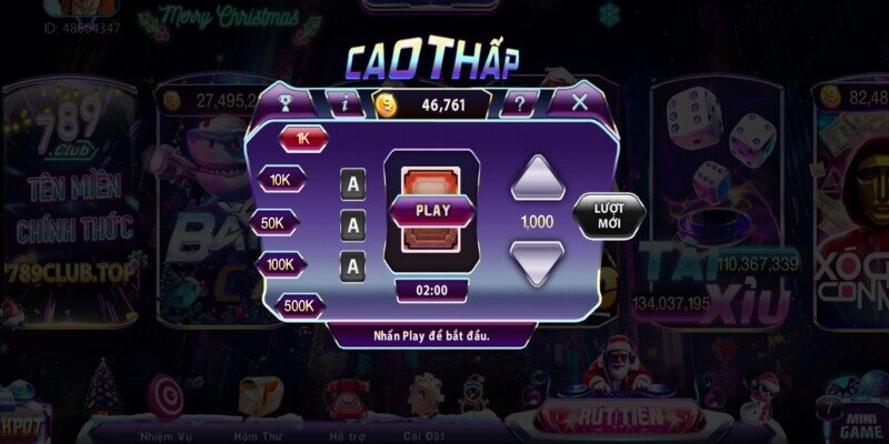 Giới thiệu về mini game cao thấp tại 789club